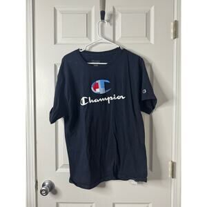 Champion Athletic Black Scrip Logo T-Shirt Sz: Large